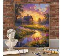 Pintura por Números para Adultos, Rural Paint by Numbers 70x100cm Lienzo Enrollado Sin Arrugas, Paisaje Cuadros para Pintar por Numeros Manualidades Adultos, DIY Decoración Hogar W-O615