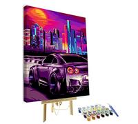 Pintura por números para adultos y niños - 40 x 50 cm cuadro urbano kit de pintura acrílica enmarcada