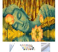 Pintura por números para adultos y niños, ABEUTY Lotus y Buda, 40,6 x 50,8 cm