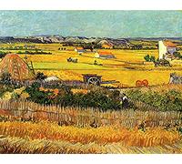 Pintura por números para adultos y niños, obras de Van Gogh, escena de cosecha, kit de decoración de bricolaje para regalo