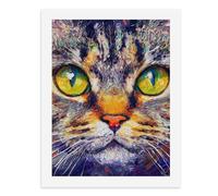 Pintura por números, pintura colorida de cara de gato, kit de pintura digital para adultos, crea tu propia escena mágica, suministros de arte sin marco, 40 x 50 cm