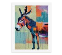 Pintura por números, un burro colorido se mantiene contra un fondo abstracto, kit de pintura digital para adultos, crea tu propia escena mágica, suministros de arte sin marco, 40 x 50 cm