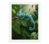 Pintura por números, un camaleón colorido en su hábitat de la selva, kit de pintura digital para adultos, crea tu propia escena mágica, suministros de arte sin marco, 40 x 50 cm