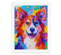 Pintura por números, un colorido kit de pintura digital de un perro para adultos, crea tu propia escena mágica, suministros de arte sin marco, 40 x 50 cm