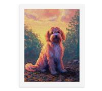 Pintura por números, un colorido perro pastor sentado en un bosque, kit de pintura digital para adultos, crea tu propia escena mágica, suministros de arte sin marco, 40 x 50 cm