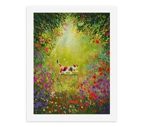 Pintura por números, un gato colorido corriendo en un jardín vibrante, kit de pintura digital para adultos, crea tu propia escena mágica, suministros de arte sin marco, 40 x 50 cm