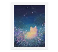 Pintura por números, un perro colorido en un campo de flores bajo cielos estrellados, kit de pintura digital para adultos, crea tu propia escena mágica, suministros de arte sin marco, 40 x 50 cm