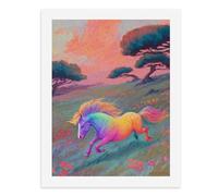 Pintura por números, un unicornio colorido galopando a través de un campo vibrante, kit de pintura digital para adultos, crea tu propia escena mágica, suministros de arte sin marco, 40 x 50 cm