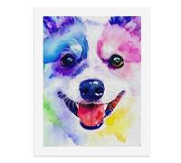Pintura por números, una colorida pintura de acuarela de un perro feliz, kit de pintura digital para adultos, crea tu propia escena mágica, suministros de arte sin marco, 40 x 50 cm