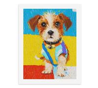Pintura por números, una pintura colorida de un lindo perro, kit de pintura digital para adultos, crea tu propia escena mágica, suministros de arte sin marco, 40 x 50 cm