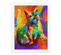 Pintura por números, una pintura colorida y vibrante de un gato-1 kit de pintura digital para adultos, crea tu propia escena mágica, suministros de arte sin marco, 40 x 50 cm