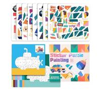 Pintura por Pegatinas, Libro De Puzzle Pegatina Animales 3D Kit Actividad Creativa, Juegos Cerebrales Juguetes Educativos Motricidad Fino Aprendizaje Materno