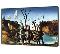 Pintura reflectante de elefantes de Salvador Dalí, reproducción de imágenes en lienzo enmarcado para decoración del hogar, 102 x 76 cm a 18 mm de profundidad