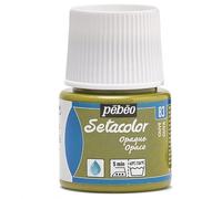 Pébéo Setacolor-Pintura para Tejidos y Telas opacos-Alta Cobertura-Efecto Mate-Frasco, Oliva, 45 ml (Paquete de 1), 45