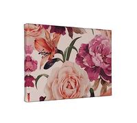 Pintura sin marco con flores rosadas y rosas de 20 x 30 pulgadas (horizontal) para el hogar, sala de estar, decoración de pared