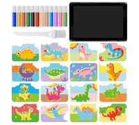 Pintura sobre , kits de arte de para | Juego de cartas de pintura de arte de colorida - Colorido 12 colores de 1 bandeja 1 pincel 1 bandeja 16 imágenes para despegar y