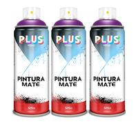 Pintura Spray 520cc para pintar todo tipo de super cies: madera, metal, cartón, tela, piedra, bra de vidrio, plásticos rígidos, etc para bricolaje y DIY.Violeta Revolución (Ref:657)(Paquete de 3)