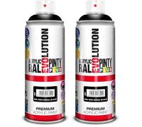 Pintura spray Acrílica Brillo PINTYPLUS EVOLUTION 520cc Signal, negro ral 9004, estándar (Paquete de 2)