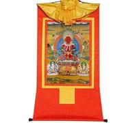 Pintura tibetana de Don Carver. Amitayus (Buda de la Vida Infinita, Amida, Amitabha), Brocado Thangka, for Zen (Color: Rojo, Tamaño: Pequeño (35 cm * 27 cm)) (Color (Color : Red, Size : Large(85cm*6