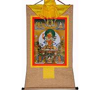 Pintura tibetana de Don Carver. Cinco formas de Manjusri (Buda de la sabiduría, gloria suave), brocado Thangka, for Zen (color: azul, tamaño: pequeño (35 cm * 27 cm) (Colo (Color : Beige, Size : Lar