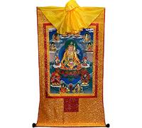 Pintura tibetana de Don Carver. Padmasambhava Budista Thangka BrocadeVintage Tibetano Thangka Tapiz (Color: Oro, Tamaño: M) (Color: Blu, Tamaño: S) (Color: Blu (Color : Onecolor, Size : M)