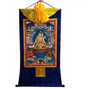 Pintura tibetana de Don Carver. Padmasambhava Budista Thangka BrocadeVintage Tibetano Thangka Tapiz (Color: Oro, Tamaño: M) (Color: Blu, Tamaño: S) (Color: Blu (Color : Blu, Size : S)
