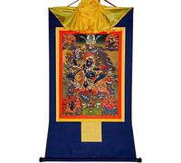 Pintura tibetana de Don Carver. Palden Lhamo (Diosa gloriosa, Remati, Protector de la sabiduría), Brocado Thangka, for Zen (Color: Rojo, Tamaño: Grande (85 cm * 63 c (Col (Color : Blu, Size : Small(
