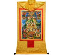 Pintura tibetana de Don Carver. Sakya Five Ancestors Tapiz tibetano Thangka Budista Tibetano Thangka BrocadeDecor (Color: Dorado, Tamaño: S)