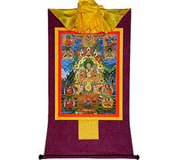 Pintura tibetana de Don Carver. Sakya Five Ancestors Tapiz tibetano Thangka Budista Tibetano Thangka BrocadeDecor (Color: Púrpura, Tamaño: M)