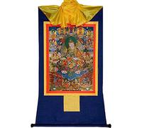 Pintura tibetana de Don Carver. Shakya Senge Tapiz tibetano de Thangka Senge Dradrog Budista Thangka Brocade Guru Padmasambhava (Color: Oro, Tamaño: M) (Color: Azul, Tamaño: M (Colo (Color : Blu, Si