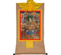 Pintura tibetana de Don Carver. Shakya Senge Tapiz tibetano de Thangka Senge Dradrog Budista Thangka Brocade Guru Padmasambhava (Color: Oro, Tamaño: M) (Color: Azul, Tamaño: M (Colo (Color : Bruin,