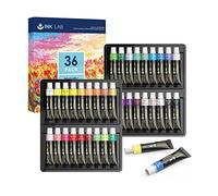 Pinturas Acrílicas Metalizadas 36 Tubos 12ml Set de Pinturas Acrílicas Metálicos No Tóxica Pigmentos Ricos para Lienzo Papel Madera Cerámica Manualidades Artistas Principiantes Niños