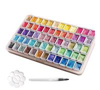 Pinturas de acuarela nacaradas, medidas de 19 x 12 cm, accesorios de pigmento de 200 g, suministros de arte brillantes, herramienta de manicura para principiantes, proyecto escolar profesional,