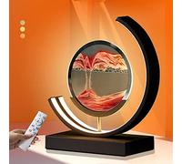 Pinturas de Arena Que Fluye, Lámpara 3D de arena líquida con movimiento "Sands of Time", imagen artística de arena en movimiento, lámpara redonda 3D con imagen de arena, luz artística de 3 colores co