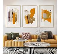 Pinturas de Lienzo,Póster Abstracto de Geometría Dorada Sobre Lienzo Pintura Arte Mural Impresión Imágenes Arte Moderno Cuadro para Decoración de Sala de Estar y Dormitorio-(40*60cm)-3pcs（sin marco）