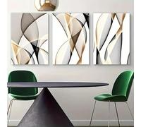 Pinturas de Lienzo,Póster de Arte Abstracto Con Dibujo Lineal y Estilo Nórdico Cuadro Moderno Geométrico Vertical y Rectangular Sobre Lienzo para la Decoración del Hogar-(40*60cm)-3pcs（sin marco）