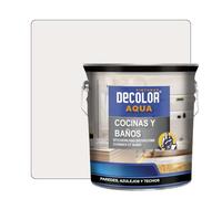 PINTURAS DECOLOR - Cocinas y Baños. Pintura Satinada al Agua para Azulejos, Paredes y Techos.(BLANCO HUESO) 2,5 LT