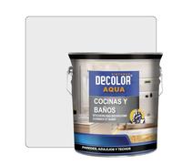 PINTURAS DECOLOR - Cocinas y Baños. Pintura Satinada al Agua para Azulejos, Paredes y Techos.(GRIS SUAVE) 2,5 LT