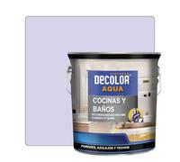 PINTURAS DECOLOR - Cocinas y Baños. Pintura Satinada al Agua para Azulejos, Paredes y Techos.(LILA SUAVE) 2,5 LT