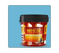 PINTURAS DECOLOR DECORTEX LISO PREMIUM - Pintura revestimiento impermeabilizante para fachadas. (4 litros). AZUL CIELO