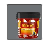 PINTURAS DECOLOR DECORTEX LISO PREMIUM - Pintura revestimiento impermeabilizante para fachadas. (4 litros). GRIS OSCURO.