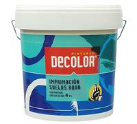 PINTURAS DECOLOR - Imprimación Suelos Aqua- Imprimación incolora para suelos, (4 LITROS). Resistente a la humedad. Gran adherencia. Garajes, Terrazas, Sotanos