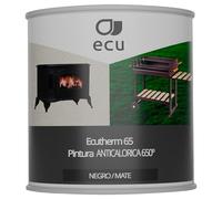 PINTURAS ECU - Pintura Anticalórica Negra Mate para altas temperaturas de hasta 650º - Especial para estufas, chimeneas, hornos, barbacoas, aluminio (Negro Mate, 4 Litros)