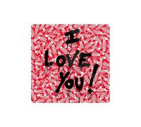 Pinturas en lienzo con letras "I LOVE YOU" de Pop Art, grafitis, carteles e impresiones de arte callejero, imágenes decorativas para la decoración del hogar (50 x 50 cm/sin marco)