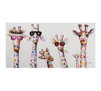 Pinturas en lienzo Graffiti Jirafa Una familia con gafas Cuadros Impresiones Arte de la pared para la habitación Decoración del hogar-60x120cm (23.6"x47.2") Sin marco