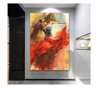 Pinturas en lienzo para pared, carteles e impresiones de figuras vintage, bailarina de belleza flamenca española, cuadro artístico de pared, decoración del hogar, 60x80cm (24x31in) sin marco