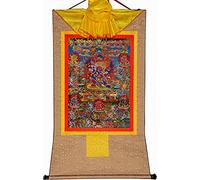 Pinturas en rollo, Pintura de rollo seda, Thangka tibetano, 58 deidades iracundas del Bardo Thodol(Beige,Small(35cm*27cm))