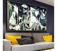 Pinturas famosas, arte mural, Picasso, Guernica, lienzo, obras de arte, carteles e impresiones, imágenes para decoración del hogar, dormitorio, sala de estar, 40 x 80 cm (16 x 31 pulgadas), sin marco