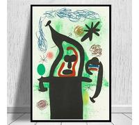 Pinturas famosas de Joan Miró, carteles abstractos e impresiones en lienzo, cuadros para pared, decoración abstracta para el hogar (50 x 70 cm/sin marco)