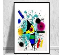 Pinturas famosas de Joan Miró, carteles abstractos e impresiones en lienzo, cuadros para pared, decoración abstracta para el hogar (30 x 45 cm/sin marco)